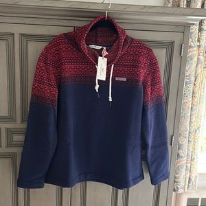 Vineyard vine fair isle funnel neck L